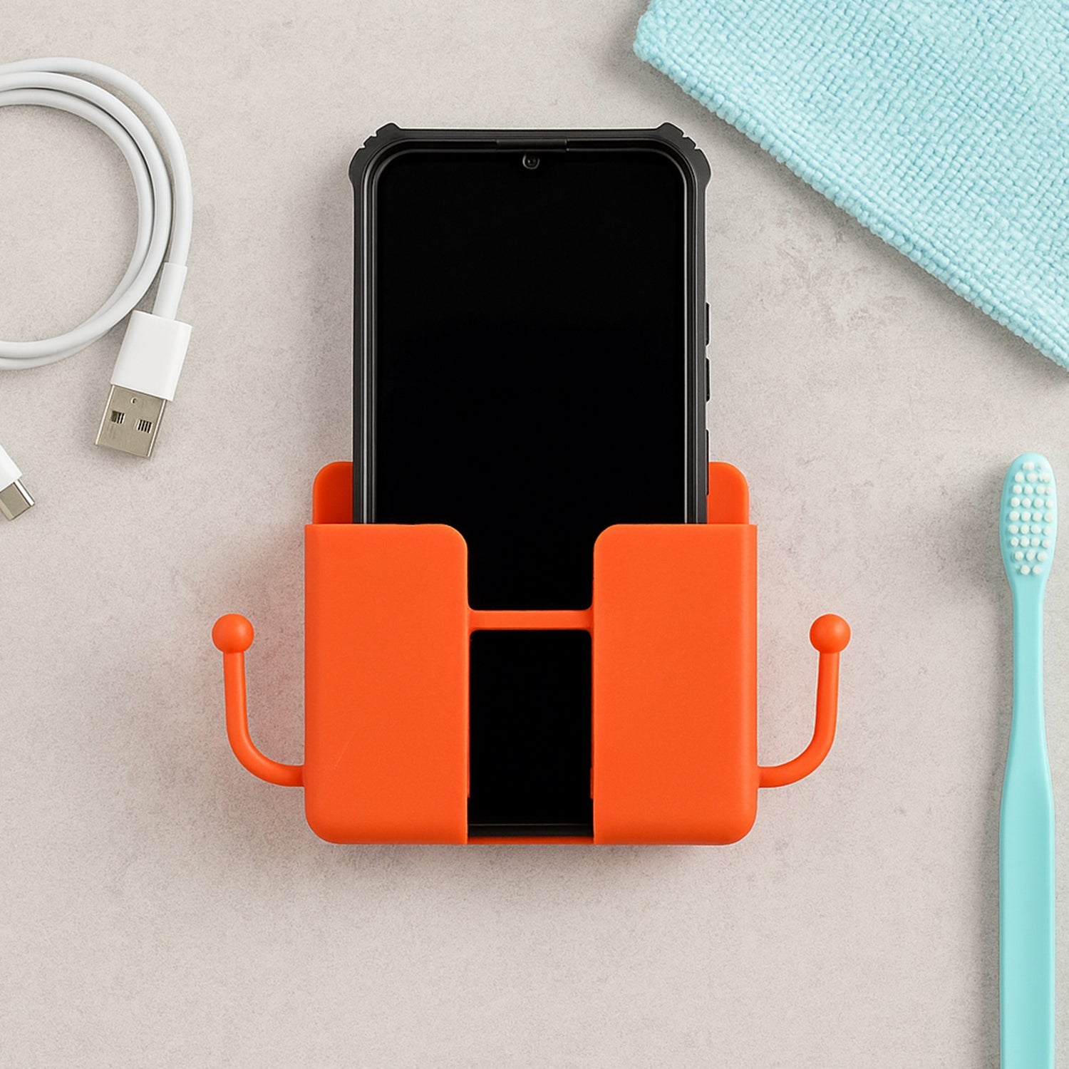 Orange Wall Hanging Mobile Stand