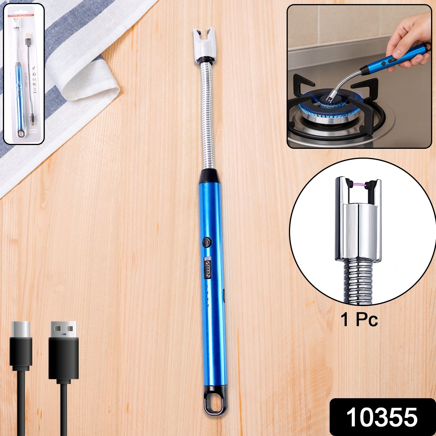 Electronic Smoking Plasma Lighters for Multipurpose Like Candles Grill BBQ (1 Pc / Mix Color)