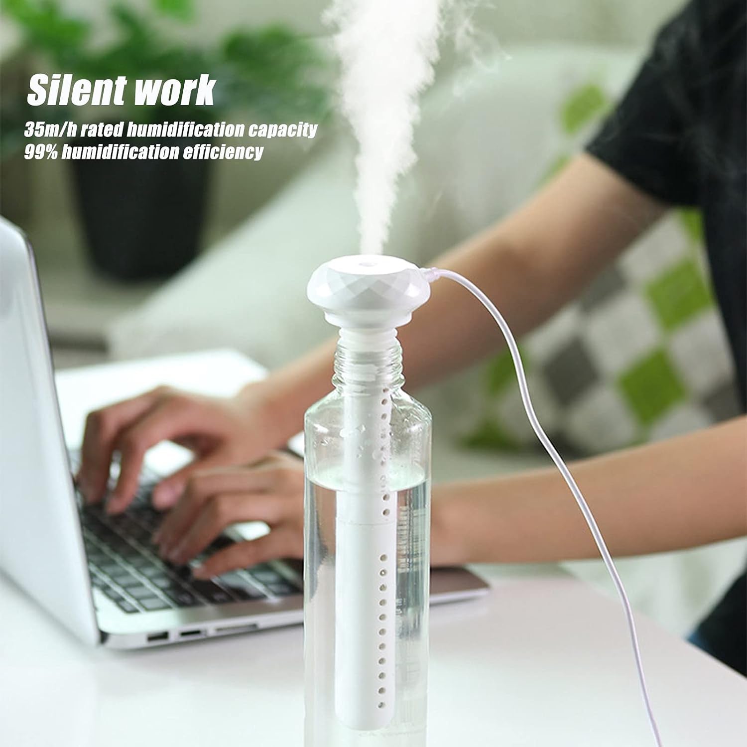 Mini Portable USB Humidifier – Quiet Cool Mist for Car, Home, Office, Travel (1 Pc)