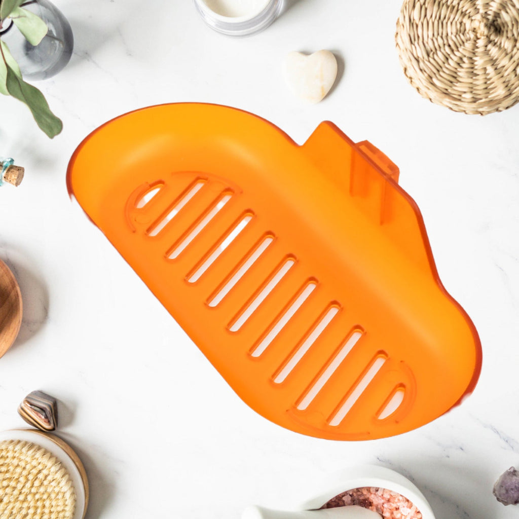 Plastic Soap Dish Holder for Bathroom Shower Wall Mounted Self Adhesive Soap Holder Saver Tray-Plastic Sponge Holder for Kitchen Storage Rack Soap Box, Bathroom ,Sabudani (1 Pc)