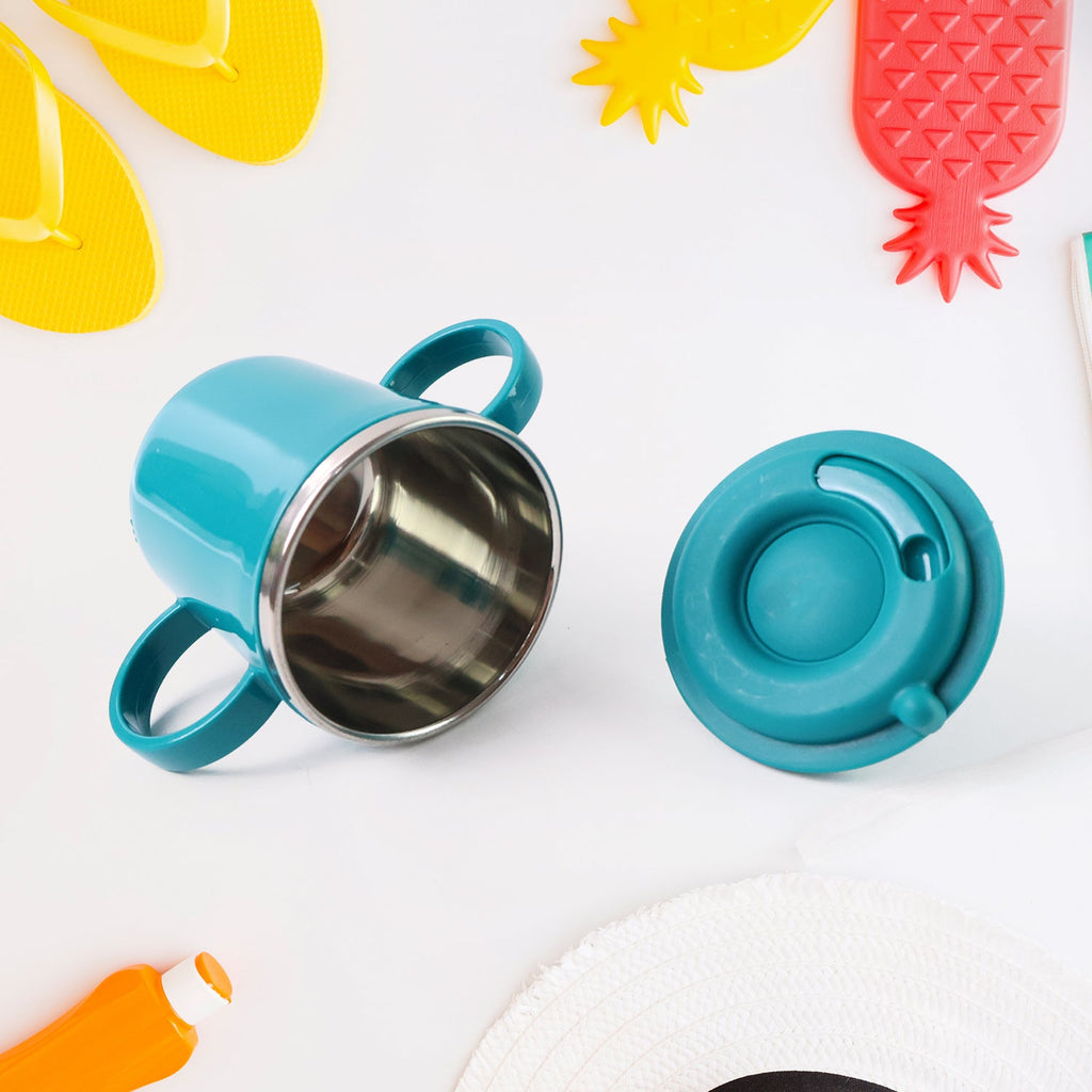Kids Sporty Sipper Mug with Straw and Dual Handles Approx 300ml (1 Pc)