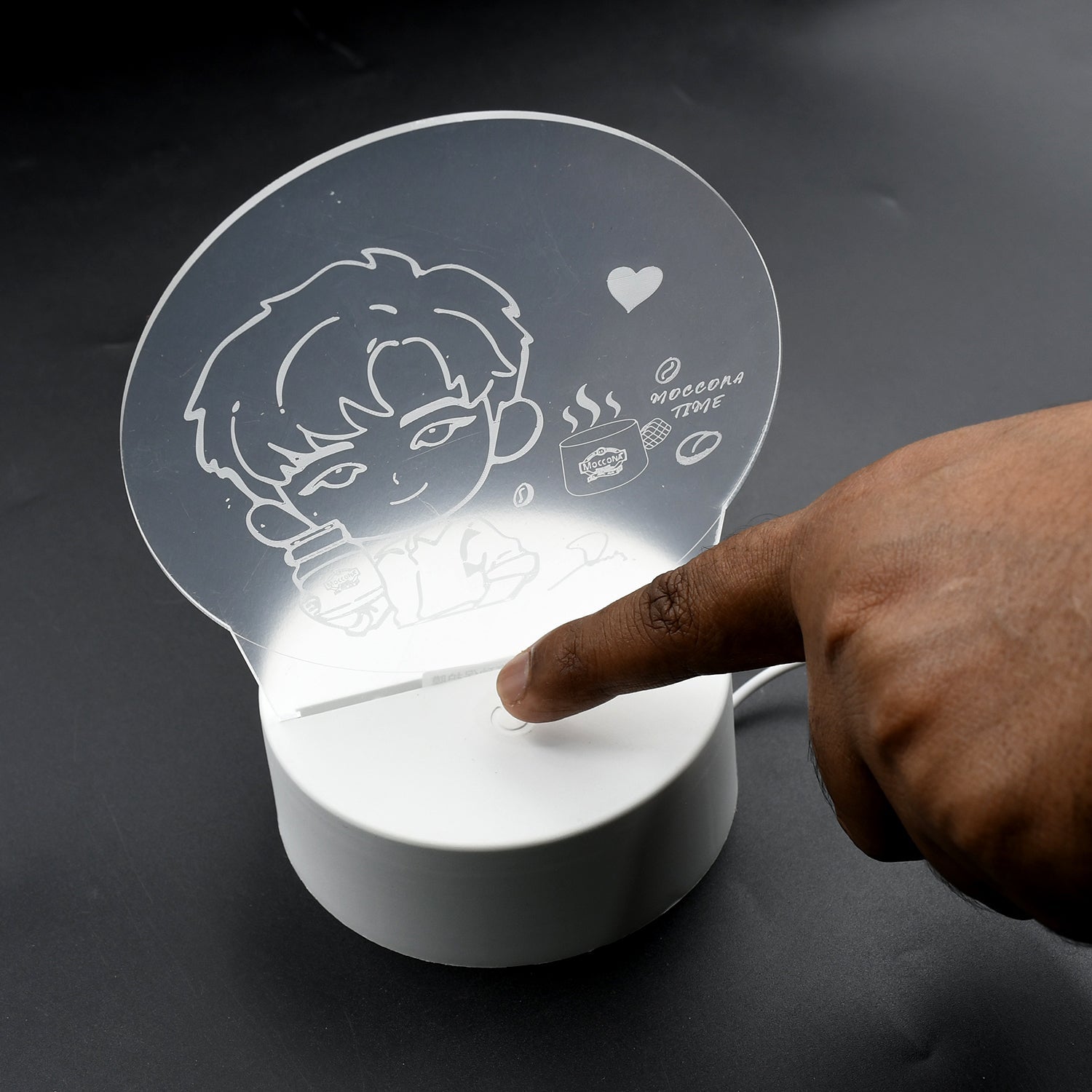 Decorative 3D LED lamp for bedside