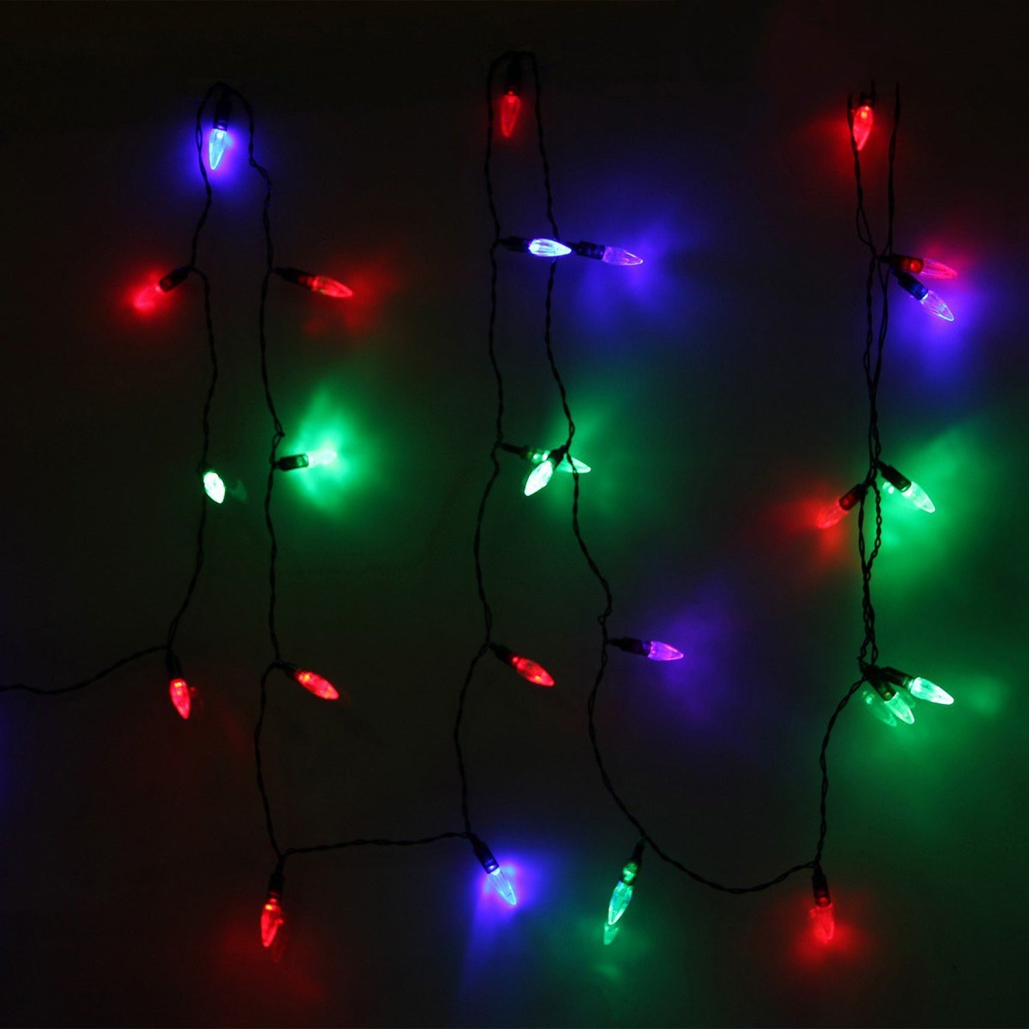 Multi-color flower LED string lights for decoration