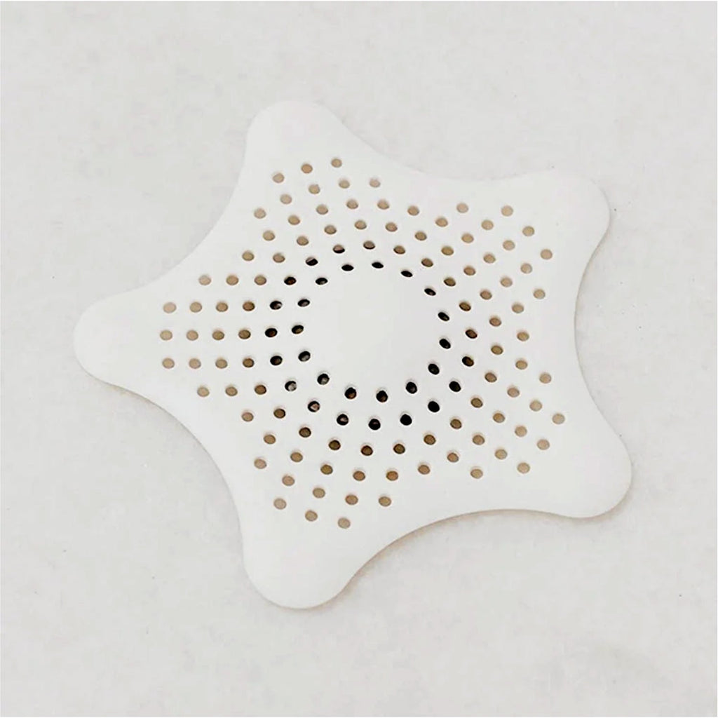 White Silicone Star Shaped Sink Filter Bathroom Hair Catcher Drain Strainers for Basin