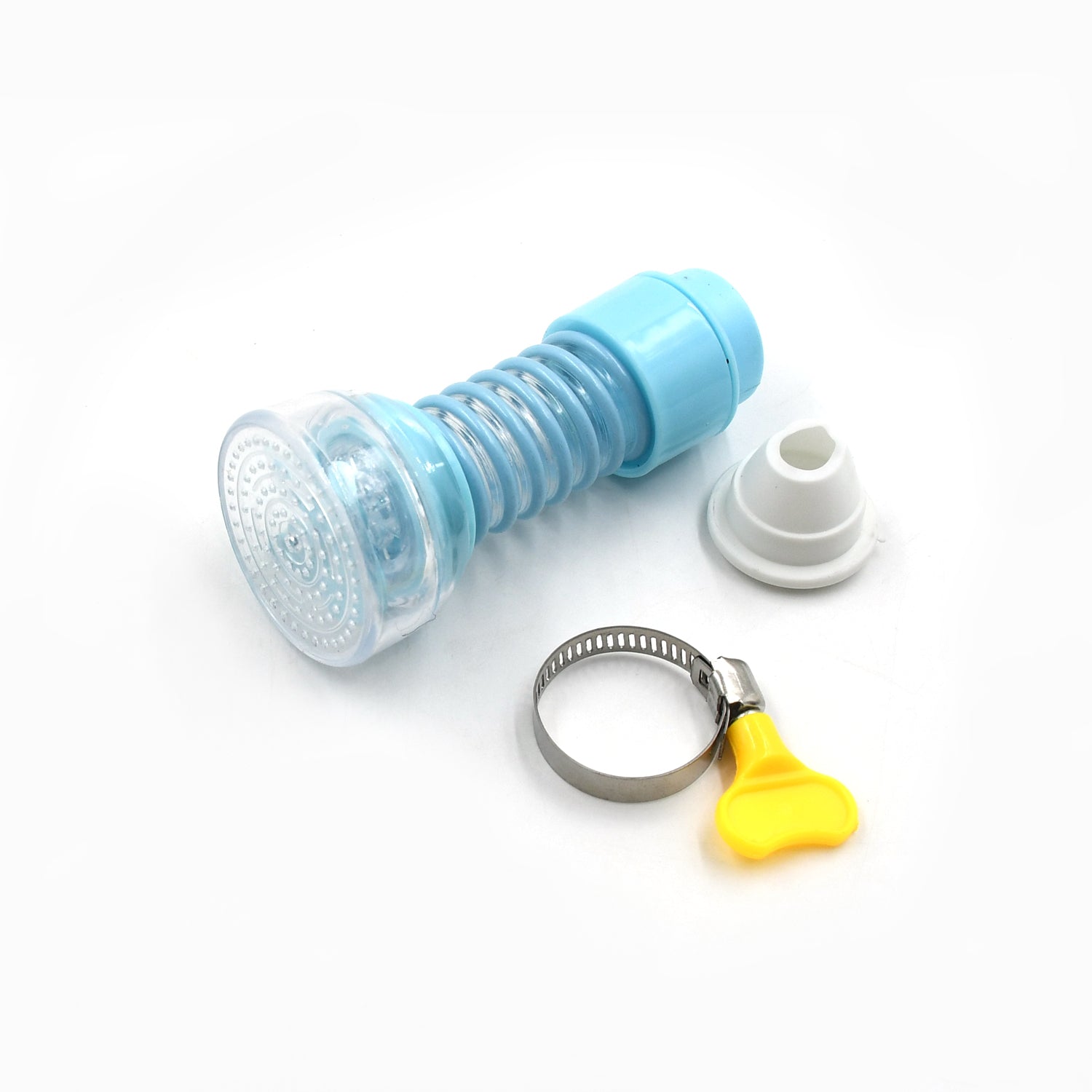 Rotatable and adjustable faucet nozzle with removable water aerator, for kitchen and bathroom.