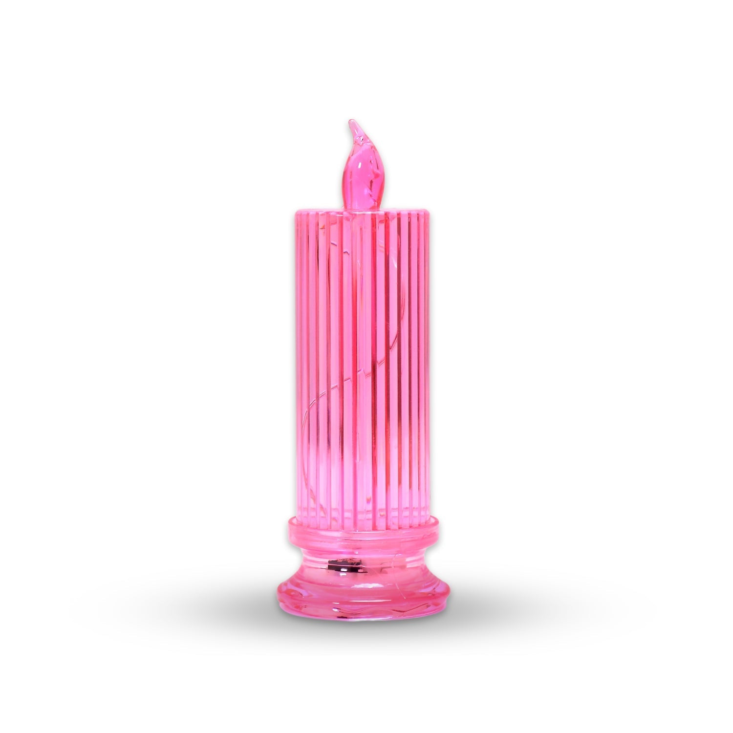 Large crystal candles in assorted colors, showcasing their decorative appeal for events.