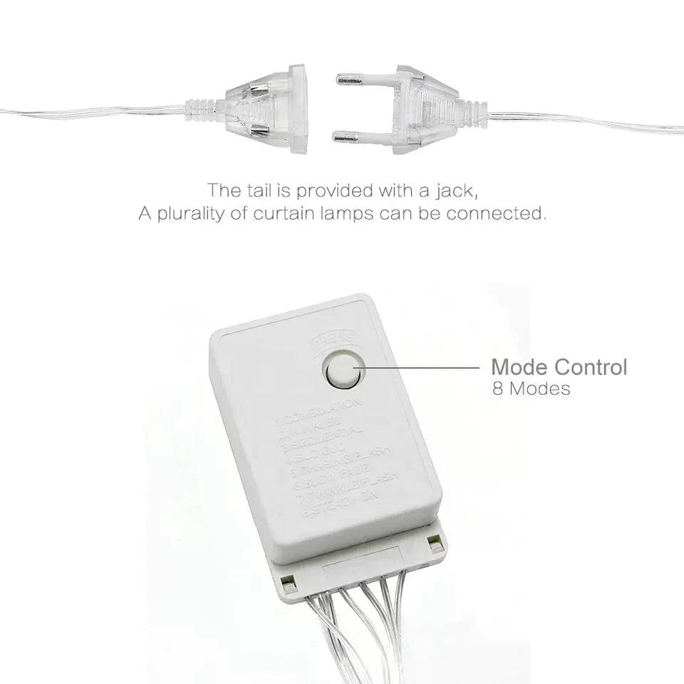 Warm white LED lights with heart-shaped balls for festivals