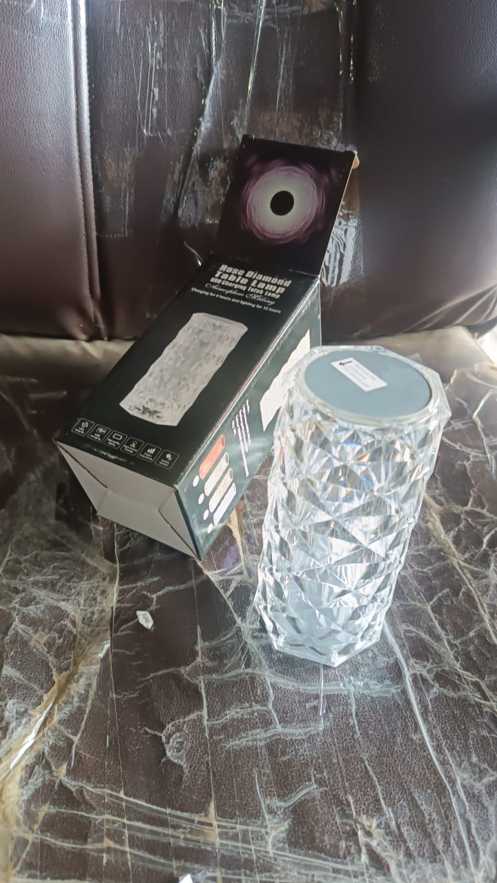 Premium Diamond Cut Crystal Table Lamp (1 Pc / Without Remote & Cable)