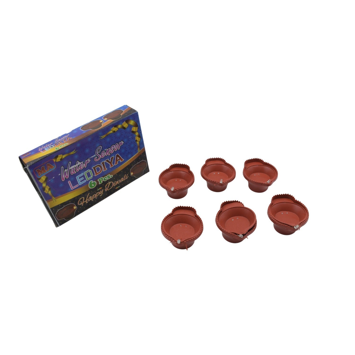 Water Sensor Diyas for Diwali Decoration | Diyas for Home Decoration| Diwali Decoration Items for Home Decor Diyas | Diwali LED Diyas Candle with Water Sensing Technology E-Diya (6Pc Set)